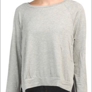 NWT Ivoire Long Sleeve Hi-lo Overlapped Side Sweatshirt